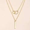 Retro Gold Double Circle Pendant Necklace