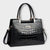 Olivia - Glossy Crocodile Pattern Handbag