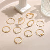 10 PACK BOHEMIAN SILVER & GOLD PLATED RINGS