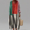 Harriet | Colorblock Striped Cotton Maxi Dress