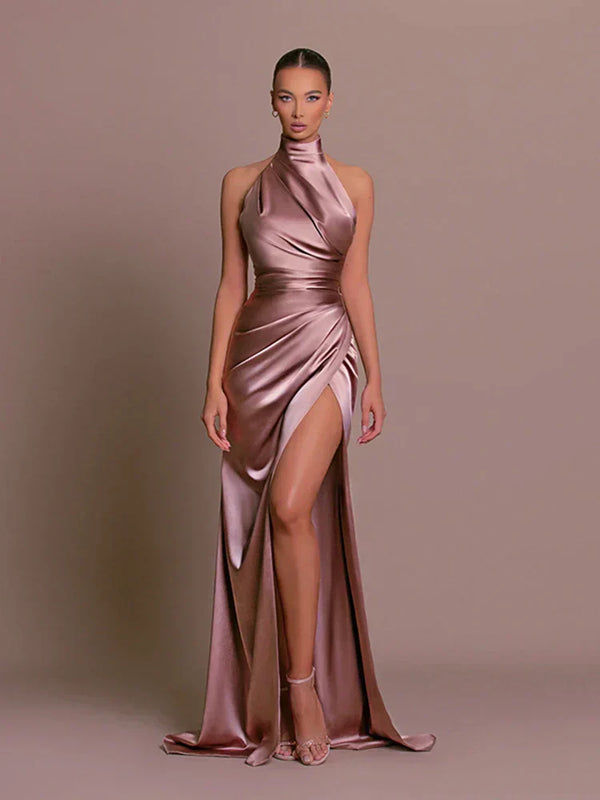 Nadia – Sleek Slit Evening Gown