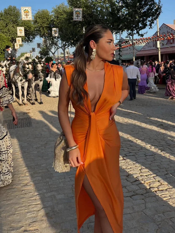 Orielle – Sunset Ruched Maxi Dress