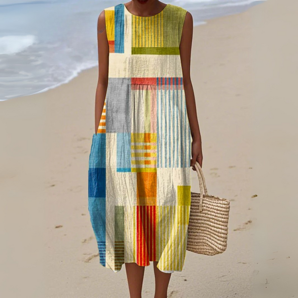 Isla | Vibrant Geometric Summer Dress