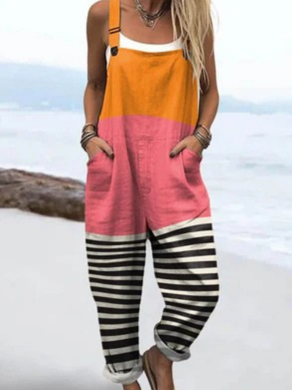 Nova | colorblock Stripe Overalls