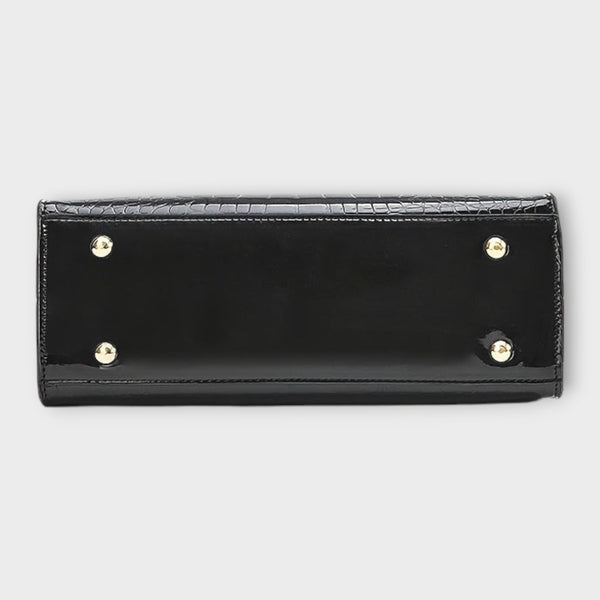 Olivia - Glossy Crocodile Pattern Handbag