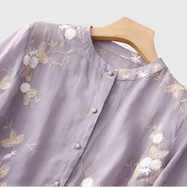 Nellie™ | Elegante top con fiori ricamati