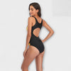 Sporty One-Piece Swimsuit with Back Cut-Out