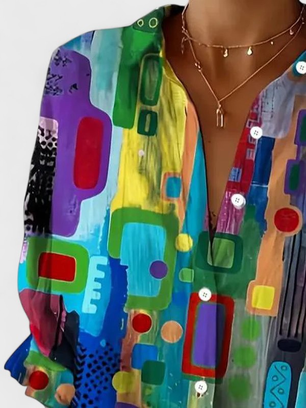 Rose™ | Elegante camicetta con motivo geometrico