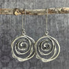 Retro Silver Earrings in Labyrinth Design