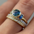 ANELLO VINTAGE ELEGANTE CON ZIRCONIA BLU 