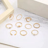 10 PACK BOHEMIAN SILVER & GOLD PLATED RINGS