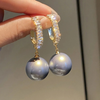 Elegant Earrings with Pearls and Zirconia
