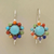 Multicolored Round Earrings in Turquoise