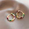 Elegant Gold Earrings with Colorful Enamel