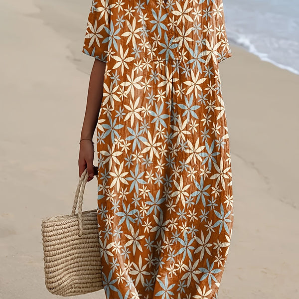 Lola | Abito midi con stampa floreale Rust