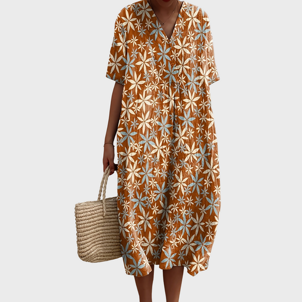 Lola | Abito midi con stampa floreale Rust