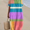 Pippa | Abito midi con scollo a V e stampa color block Breeze