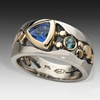 ANELLO VINTAGE CON CRISTALLO BLU 