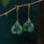 Retro Green Elephant Earrings