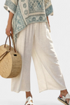 Quinley | Comfortable Printed Blouse & Wide-Leg White Pants